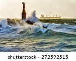 Lighthouse in a storm.