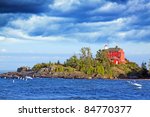 Lighthouse with stormy clouds