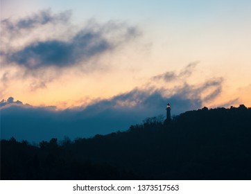 Lighthouse at the sunset