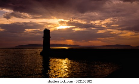 Lighthouse at the sunset