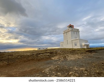 lighthouse at sunset and low light
