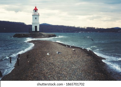 Lighthouse Tokarevskiy  In Vladivostok, Russia