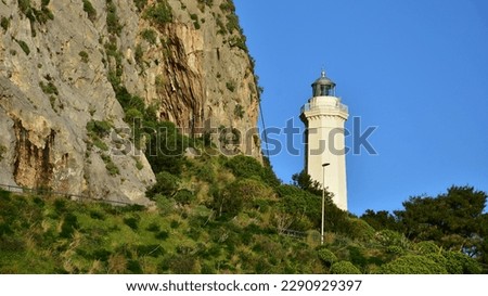 lighthouse in town Cefalu on island Sicily,Italy