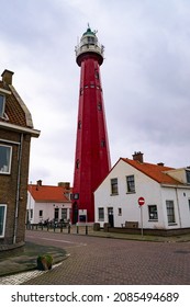 Lighthouse "Vuurbaak van Scheveningen" in seaside resort Scheveningen near the city of The Hague, Holland