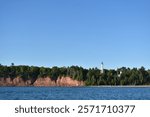 Lighthouses located on the Apostle Islands in Lake Superior during summer. 