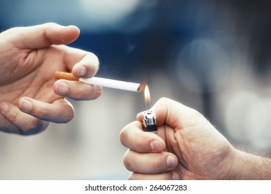 Lighting Cigarette - Shutterstock ID 264067283
