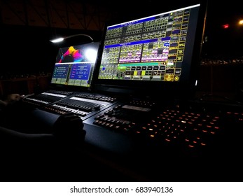 Lighting controller console in venue 