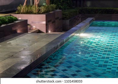 Lighting Experts Create Vibrant Outdoor Lighting For Backyard In Swimming Pool Backyard Area.