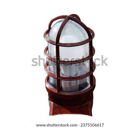 Lighting lamps installed outside in the garden isolated on white background