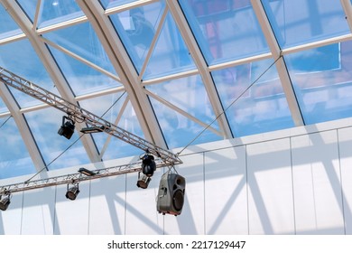 Lighting Rig Under The Glass Dome Of The Building, Glass Roof