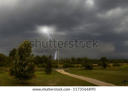 A Lightining Strike during a Storm

