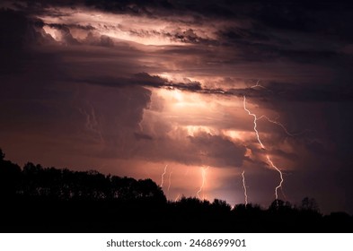 Lightining thunder storm in Lithuania