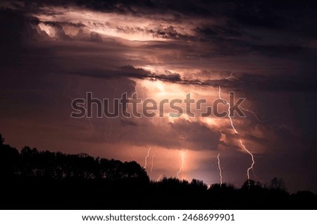 Lightining thunder storm in Lithuania