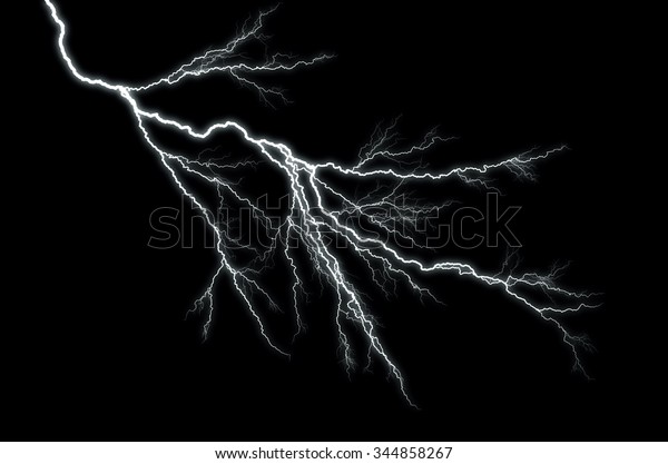 Lightning Lightning Bolt Isolated Against Black Stock Photo 344858267 ...