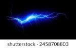 lightning bolt. Massive lightning bolt with branches isolated on black background. lightning effects and lighting thunderstorm
