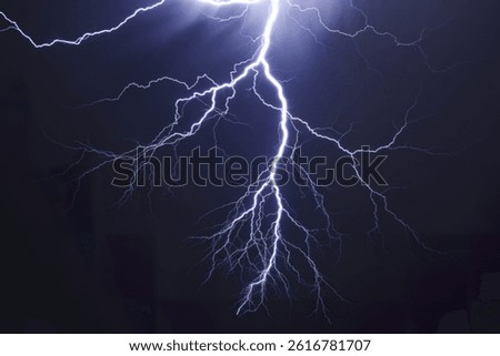 lightning bolt with multiple tendrils, creating an intricate web-like pattern