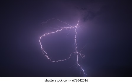 Lightning bolt in the sky.