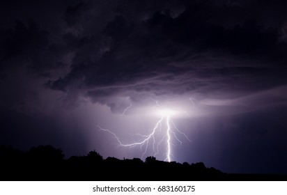 Lightning Bolt Strike - Shutterstock ID 683160175