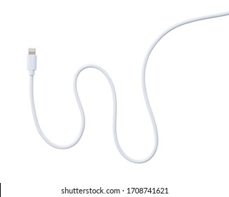 Lightning cable placed on a white background - Shutterstock ID 1708741621