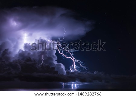 lightning with clouds and storm