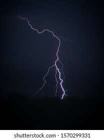 Lightning in the dark sky