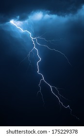Lightning with dramatic clouds (composite image)