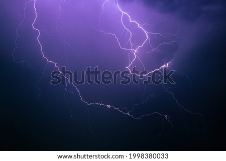 Lightning high up in the sky