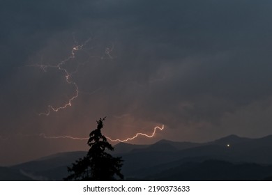a lightning in the mountains