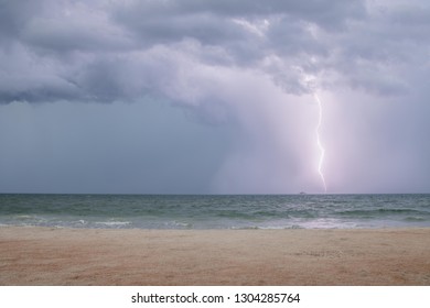 Lightning On The Beach 