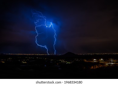 Lightning Over Phoenix Arizona During A Monsoon Storm