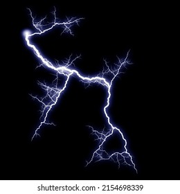 Lightning Overlays. Thunder Overlays. Lightning Background. Thunder Background. Lightning Overlays Isolated on black background. Thunder, lightnings and rain during summer storm. Lightning strike. - Shutterstock ID 2154698339