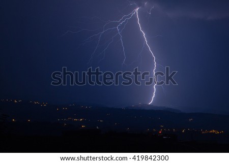 Lightning reaching the ground