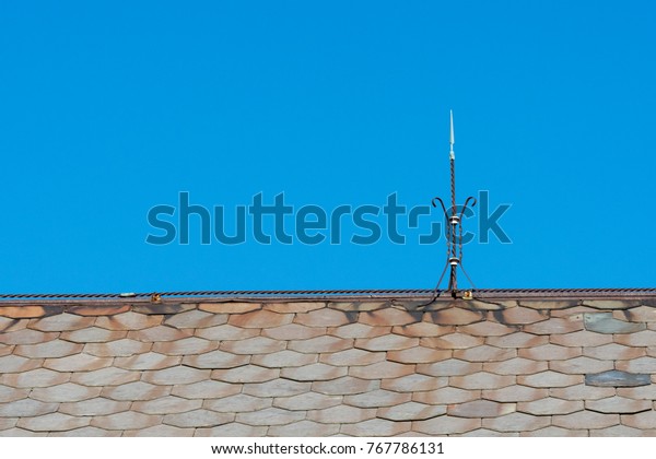 Lightning Rod On Vintage Barn Roof Stock Photo Edit Now 767786131