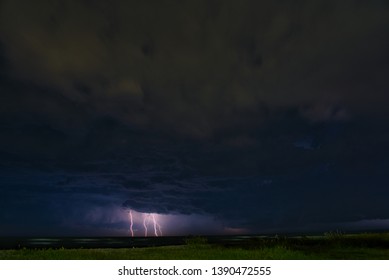 Lightning At A Rough Sea