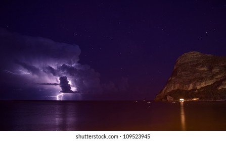Lightning in the sea
