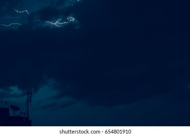 Lightning in the sky