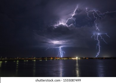 Lightning Storm over the bay in Ocean City Maryland