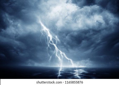 Lightning Storm Over Black Sea Near