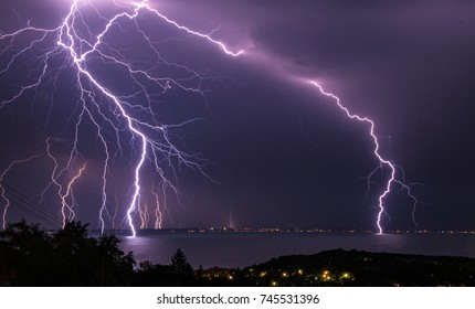 Lightning Storm Over Lake Balaton