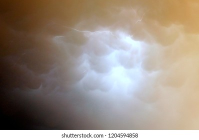 Lightning storm through the clouds