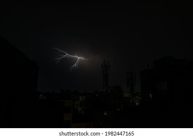 A Lightning Strikes In The Capital Of India. 