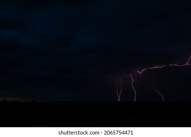 Lightning Strikes At Commencement Of La Nina In Central Victoria Australia, Spring Weather 2021