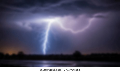 Lightning strikes during a dramatic thunderstorm, illuminating the landscape.