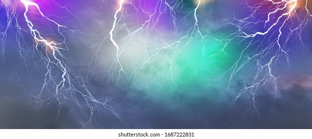 Lightning, Thunder Cloud Dark Cloudy Sky