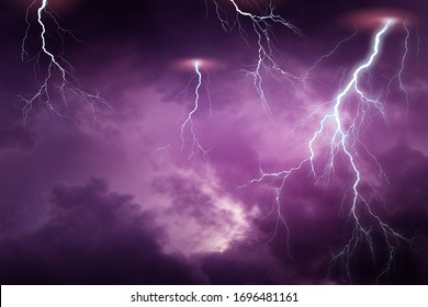 Lightning, Thunder Cloud Dark Cloudy Sky