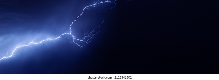 Lightning, thunder cloud dark cloudy sky background - Shutterstock ID 2123341502