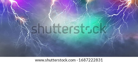 Lightning, thunder cloud dark cloudy sky