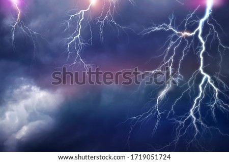 Lightning, thunder cloud dark cloudy sky