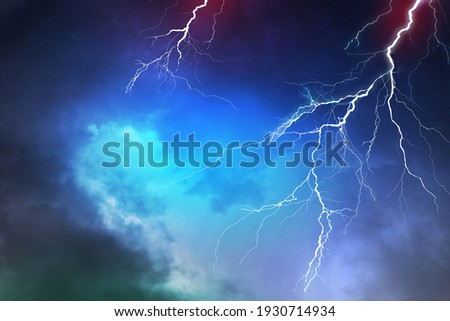 Lightning, thunder cloud dark cloudy sky
