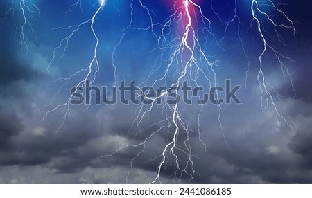 Lightning, thunder cloud dark cloudy sky